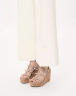 Valentino Rockstud Ankle Strap Wedge Sandal In Calfskin Leather 95 Mm - Image 7